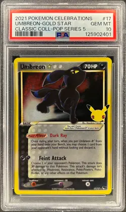 PSA 10 - UMBREON 💫 - 17/17 - GOLD STAR CELEBRATIONS CLASSIC 25TH SET HOLO - Image 1