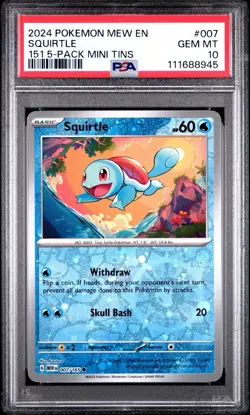 PSA 10 - SQUIRTLE - 007/165 - POKEMON 151 COSTCO 5-PACK MINI TIN COSMO HOLO 3T - Image 1