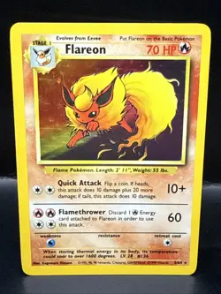 Pokemon Flareon Jungle 3/64 Holo Unlimited Holo Rare B - Image 1