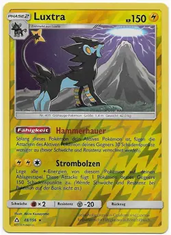 Luxtra # 48/156 Reverse Holo Ultra Prisma 2018 Sonne & Mond 5 Pokemon DE Mint - Image 4