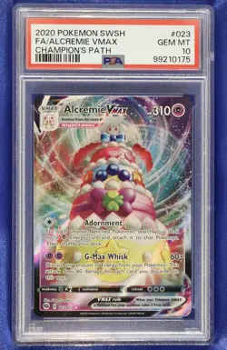 Alcremie VMAX 023 PSA 10 Full Art Champion's Path Pokemon 2020 - Image 1