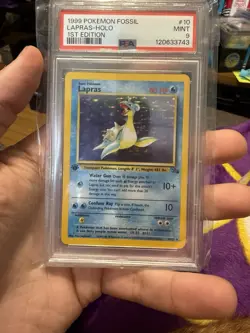 Pokemon Lapras Fossil 1st Edition Holo Rare #10 PSA 9 New Cert - Image 1