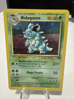 Pokemon TCG Nidoqueen Jungle Holo Card 7/64 Unlimited Rare Moderate Play - Image 1