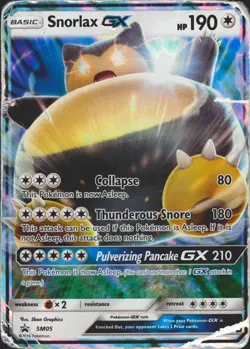 Snorlax GX SM05 Promo SM Promos Pokemon Card DMG - Image 1