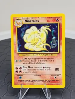 Pokemon Ninetales Base Set Card 12/102 Holographic Rare 1999 Excellent Condition - Image 1