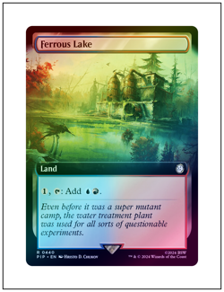 1x Ferrous Lake, Extended Art Foil, Magic MTG NM - Image 1