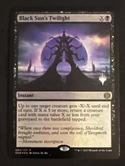1x Foil Black Sun's Twilight (84) Phyrexia: All Will Be One Promo Stamped LP MTG - Image 1