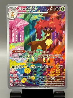 Pokemon TCG Sawsbuck IR Temporal Forces 166/162 Illustration Rare 🔥📈 - Image 1