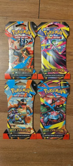 Pokemon TCG Mega Evolutions Booster Sleeves Pack X 4 - Full Art Set - Image 1