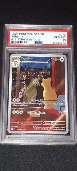 Persian 078/064 PSA10 - 2024 - Carte Pokemon Gradee - VF - Fable Nebuleuse - Image 1
