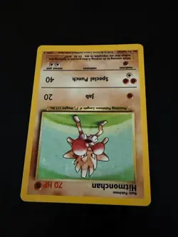 1999 Pokemon Base Set Hitmonchan Holo Rare 7/102 LP - Image 3