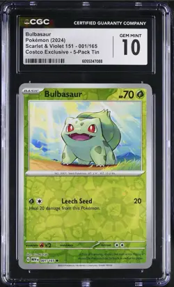 CGC 10 SET - BULBASAUR CHARMANDER SQUIRTLE PIKACHU - POKEMON 151 COSMO HOLO - Image 2