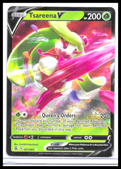 Pokemon TCG SWSH08: Fusion Strike Tsareena V #021/264 Ultra Rare - NM/MINT - Image 1