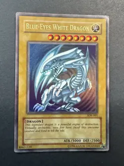Blue-Eyes White Dragon SDK-001 Starter Deck Kaiba Unlimited Edition MP worn back - Image 1