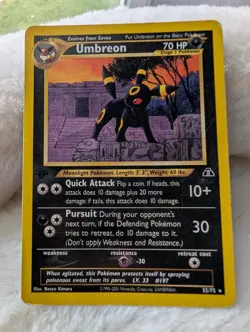 Umbreon 32/75 Neo Discovery 1st Edition Vintage Pokemon Card MP - Image 1