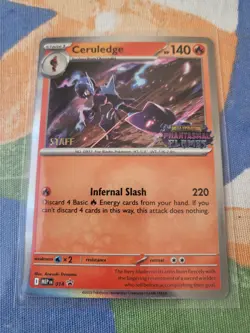 Ceruledge STAFF Stamped Promo Phantasmal Flames Pokemon CARD - Image 1