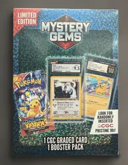 2025 Pokemon TCG: Mystery Gems 1 CGC Graded Card And 1 Random Booster - Image 1
