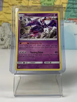 SHIPS SAME DAY Pokemon Card PLAYED Naganadel 108/214 Holo Psychic Type 2018 Rare - Image 1