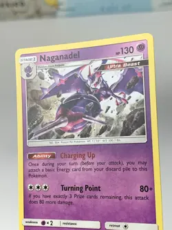 SHIPS SAME DAY Pokemon Card PLAYED Naganadel 108/214 Holo Psychic Type 2018 Rare - Image 4