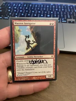 Signed MTG - Warren Instigator Zendikar Regular - Image 1