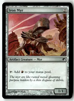 MTG Foil Iron Myr - Scars of Mirrodin Moderately Played English - Image 1