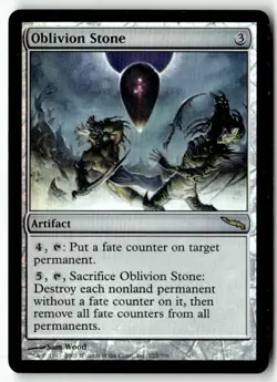 MTG Foil Oblivion Stone - Mirrodin Moderately Played English - Image 1