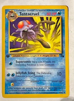 1st EDITION Tentacruel 44/62 Fossil set Pokemon TCG NM NEVER PLAYED - Image 1