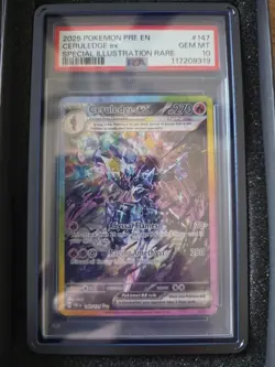 2025 POKEMON PRE EN-PRISMATIC EVOLUTIONS #147/131 CERULEDGE EX PSA 10 - Image 1