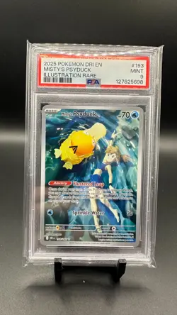 2025 POKEMON DRI EN-DESTINED RIVALS ILLUSTRATION RARE #193 MISTY'S PSYDUCK PSA 9 - Image 1