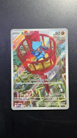 Pokemon TCG Riolu Pokemon Center Stamped Promo Card Mega Evolutions - Image 1