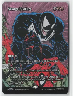 MTG - Savage Beating (Borderless) M Marvel Universe Eternal-Legal 26 NM FOIL - Image 1