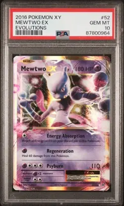 Pokemon 2016 XY Evolutions 52/108 MEWTWO EX PSA 10 GEM MINT - Image 1