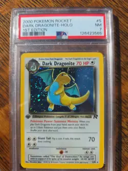Pokemon Dark Dragonite Holo Rare 1st Edition #5/82 PSA 7 Near-Mint - Image 1
