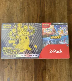 Pokemon Surging Sparks ETB & Booster Bundle Costco 2 pack Factory Sealed - Image 1