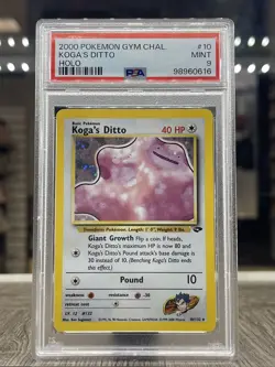 PSA 9 MINT Koga's Ditto 2000 Gym Challenge 10/132 Holo Pokemon Card Unlimited - Image 1