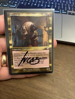 Signed MTG - Grenzo, Dungeon Warden - Timespiral Remastered old Boarder - Image 1