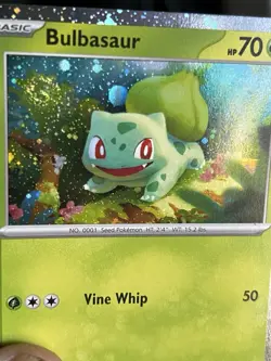 🍃Pokemon Bulbasaur 151 SVP 046 Black Star Promo cosmos holo HD GALAXY SWIRLx2🌀 - Image 1