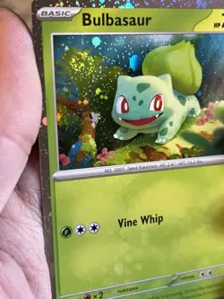 🍃Pokemon Bulbasaur 151 SVP 046 Black Star Promo cosmos holo HD GALAXY SWIRLx2🌀 - Image 3