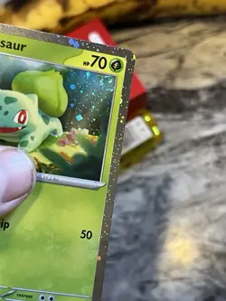 🍃Pokemon Bulbasaur 151 SVP 046 Black Star Promo cosmos holo HD GALAXY SWIRLx2🌀 - Image 5
