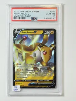 2020 Pokemon SWSH #049 AMPHAROS V Vivid Voltage PSA 10 ** AL3290 - Image 3