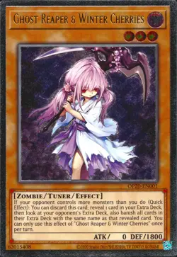 Yugioh Ghost Reaper & Winter Cherries OP20-EN001 Ultimate Rare - Image 1