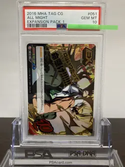 [Y1][PSA10] HA-01-051 All Might Ultra UR My Hero Academia Tag Card Game - Image 1