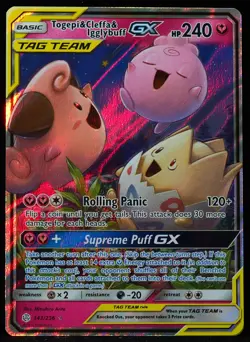 Togepi & Cleffa & Igglybuff GX Tag Team #143 Mint Pokemon Card - Image 1