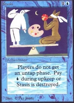 1x Stasis Moderate Play, English 1st Edition Beta MTG Magic - Image 1
