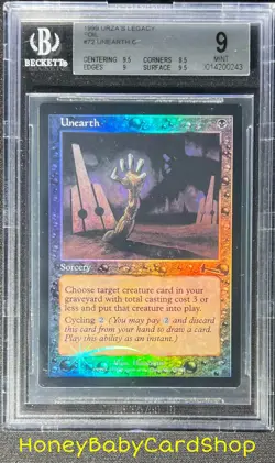 MTG Urza's Legacy Foil 1999 Unearth BGS 9.0 MINT Silver Age Staple - Image 1