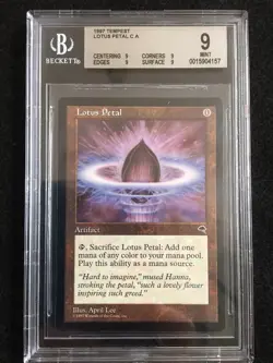 1997 Magic The Gathering MTG Tempest Lotus Petal C A BGS 9.0 - Image 1