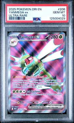 PSA 10 Yanmega ex 206/182 DRI Destined Rivals Full Art Pokemon Card - Image 1
