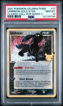 2021 Pokemon Celebrations Classic Collection 17 Umbreon - Gold Star PSA 10 - Image 1