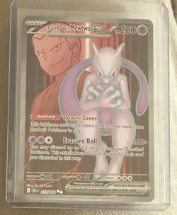 Pokemon Team Rockets Mewtwo EX Holo Card 213/182 Destined Rivals Series Rare - Image 1