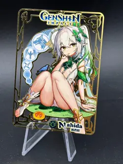 Nahida - genshin impact | Genshin goddess doujin art waifu Metal Card ccg - Image 2
